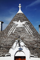 Image showing trulli roof and blue sky