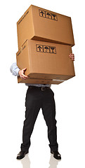 Image showing man holding boxes