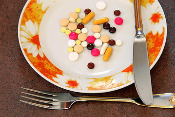 Image showing Pills on plate