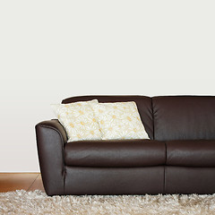 Image showing Brown sofa part