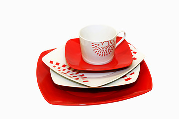 Image showing Red plates