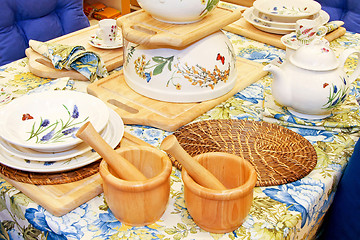 Image showing Floral tableware