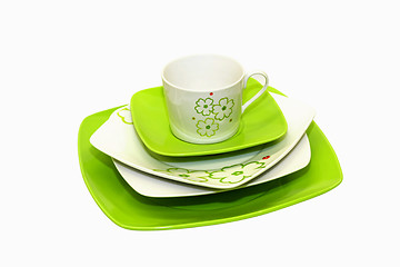Image showing Green plates