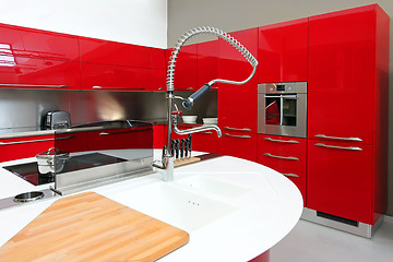 Image showing Red kitchen detail