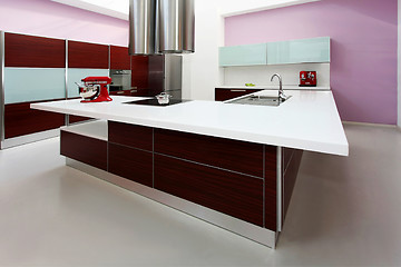 Image showing Purple kitchen