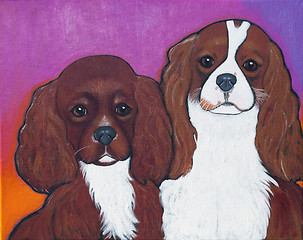 Image showing Cavalier King Charles Spaniels