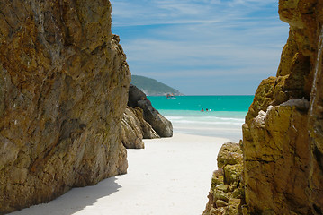 Image showing Cave in the rocks in a Crystalline clear waters in Arraial do Cabo, Rio de Janeiro, Brazil 