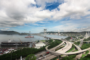 Image showing Tsing Ma Bridge in Hong Kong