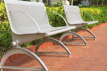 Image showing two steel chair in the park