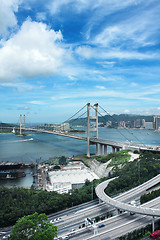 Image showing Tsing Ma Bridge in Hong Kong