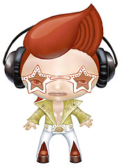 Image showing rock star wearing headphones