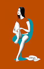 Image showing The girl on the chair