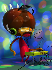 Image showing 3D illustration of dj with stand