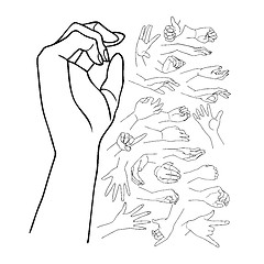 Image showing hands, vector set