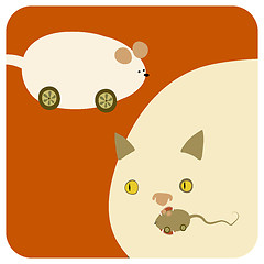 Image showing Cream cat and mouse