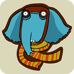 Image showing vector cartoon of winter elephant