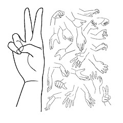 Image showing hands, vector set