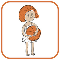 Image showing The girl and the ball