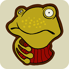 Image showing vector cartoon of winter frog