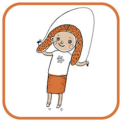 Image showing Girl with skipping rope