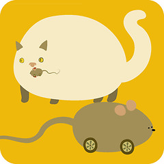 Image showing vector illustration of cream cat