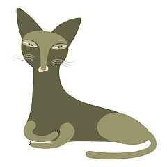 Image showing vector illustration of olive cat