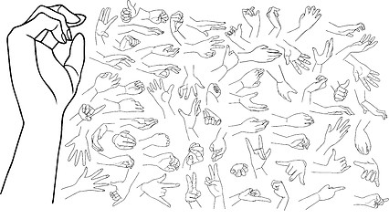 Image showing hands, vector set