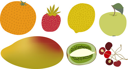 Image showing Fruits vector set