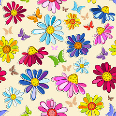 Image showing Effortless pink floral pattern