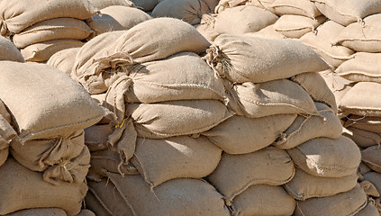Image showing sandbags in pile