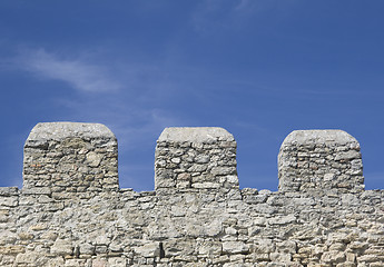 Image showing Merlons of an old fortress wall