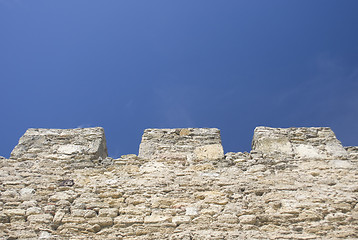 Image showing Merlons of an old fortress wall