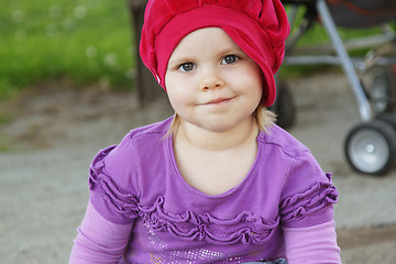 Image showing Toddler girl on playground