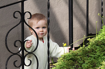 Image showing Little girl on stairs