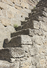 Image showing Ladder on a medieval wall