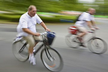 Image showing Seniors biking Denmark