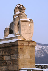 Image showing Statue of Lion With Shield