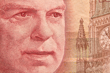 Image showing Portrait of William Lyon Mackenzie King on a 50 dollar bill