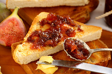 Image showing Spoonful Of Fig Jam