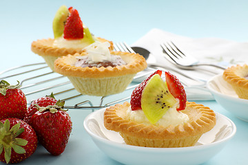 Image showing Cream And Chocolate Tarts