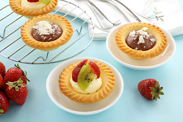 Image showing Cream And Chocolate Tarts