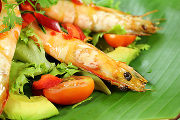 Image showing Chilli Shrimp Skewers