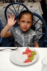 Image showing child at restaurant table