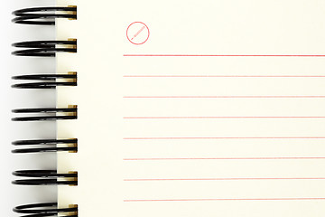 Image showing Clean sheet of a notebook