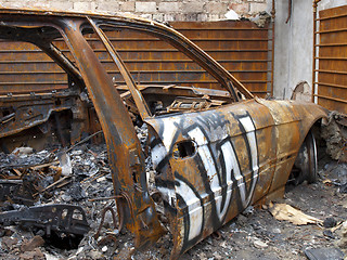 Image showing burned out car