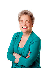 Image showing Happy smiling senior woman with arms crossed