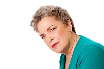 Image showing Confused senior woman