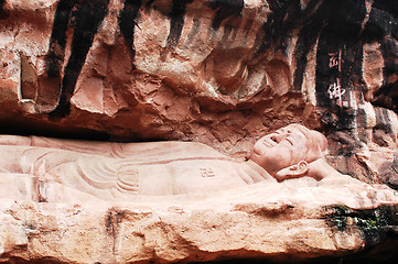 Image showing Lying buddha sculpture