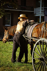 Image showing Horse wagon with driver 