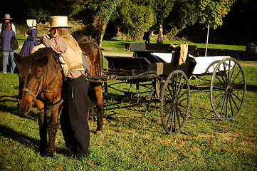 Image showing Horse wagon with driver 